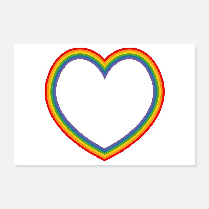 LGBT Regenbogen Herz lgbt csd tshirt Poster 30x20 cm