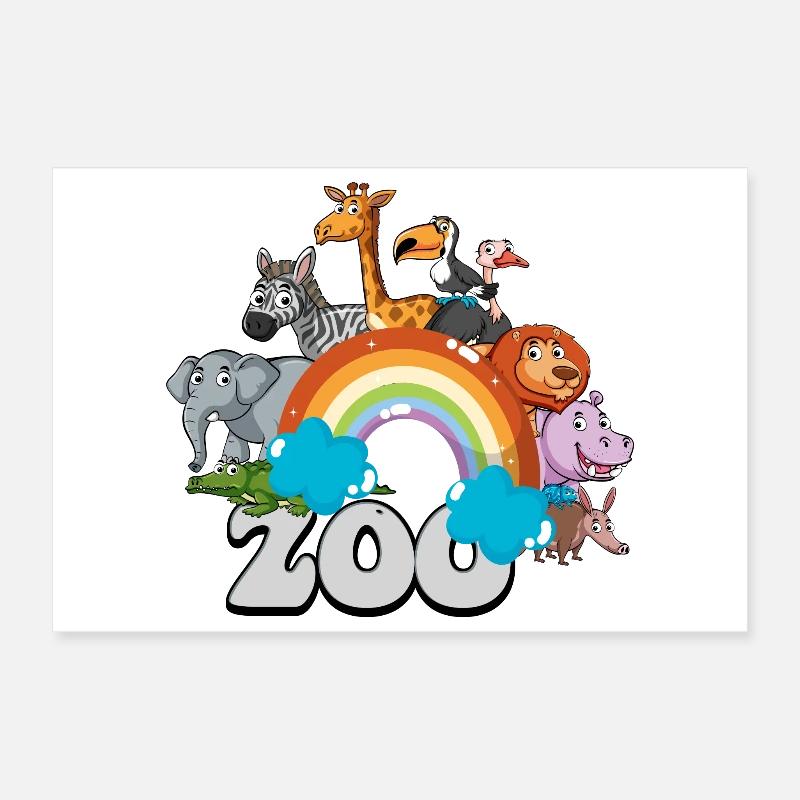 Rainbow Zoo Parade Poster 12" x 8" (30x20 cm)
