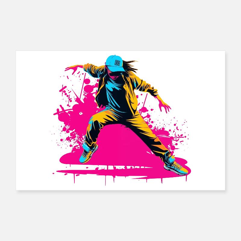 90er Jahre Breakdancer Poster 30x20 cm