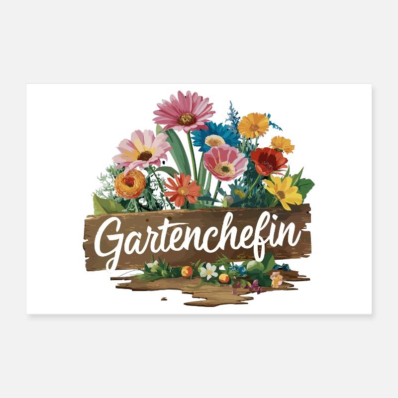 Gartenarbeit Gartenchefin Poster 30x20 cm