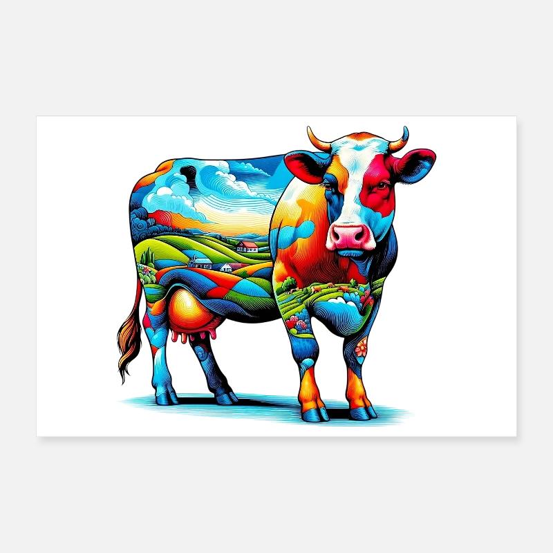 Cow Poster 12" x 8" (30x20 cm)