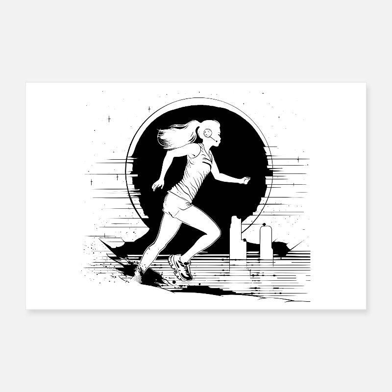 Dessin de coureur Poster 30 x 20 cm