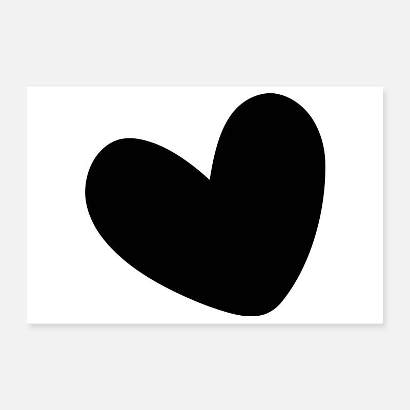 Coeur rempli d’une seule couleur Poster 30 x 20 cm