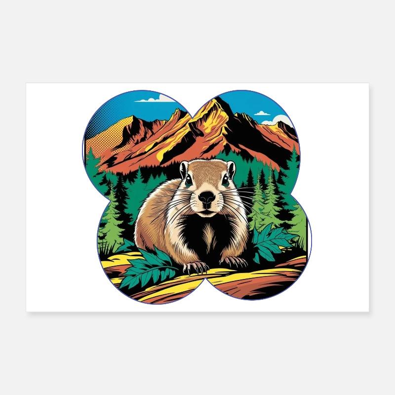 Marmotte Poster 30 x 20 cm