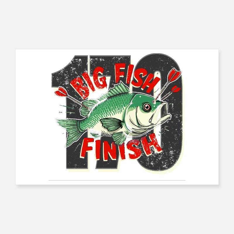 fléchettes gros poisson Finir Checkout Poster 30 x 20 cm