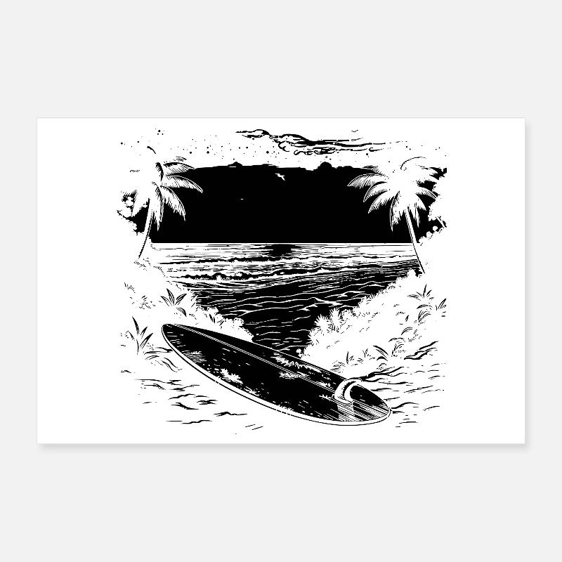 Graphismes de surf Poster 30 x 20 cm