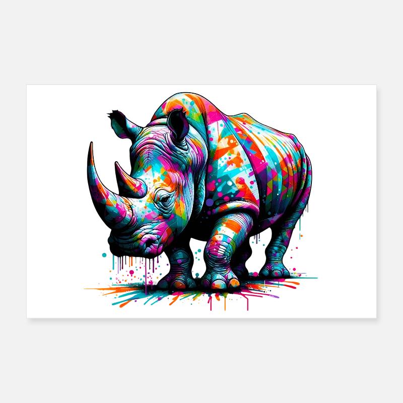 Rhinocéros Poster 30 x 20 cm