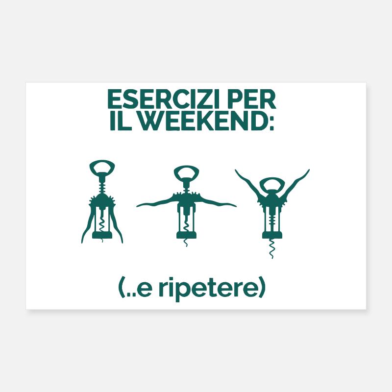 Exercices pour le week-end du tire-bouchon Poster 30 x 20 cm