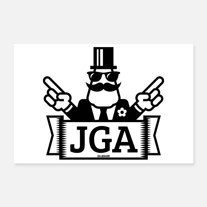 JGA Handzeichen (Junggesellenabschied / 1C) Poster 30x20 cm