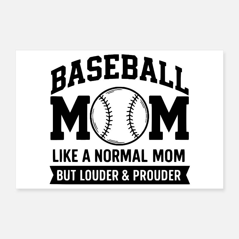 Fière Baseball Maman Citation Baseball Mère Poster 30 x 20 cm