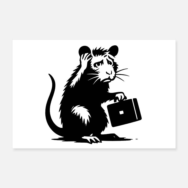 Rat de bureau désespéré Poster 30 x 20 cm