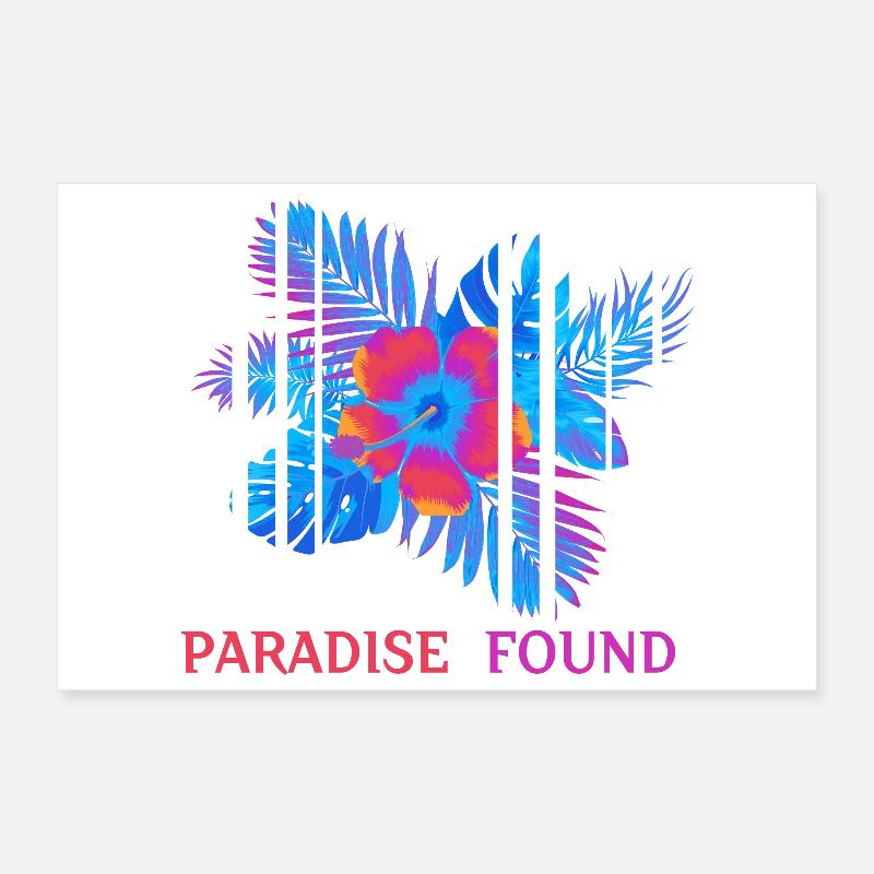 Hibiscus Néon Paradis Trouvé Poster 30 x 20 cm