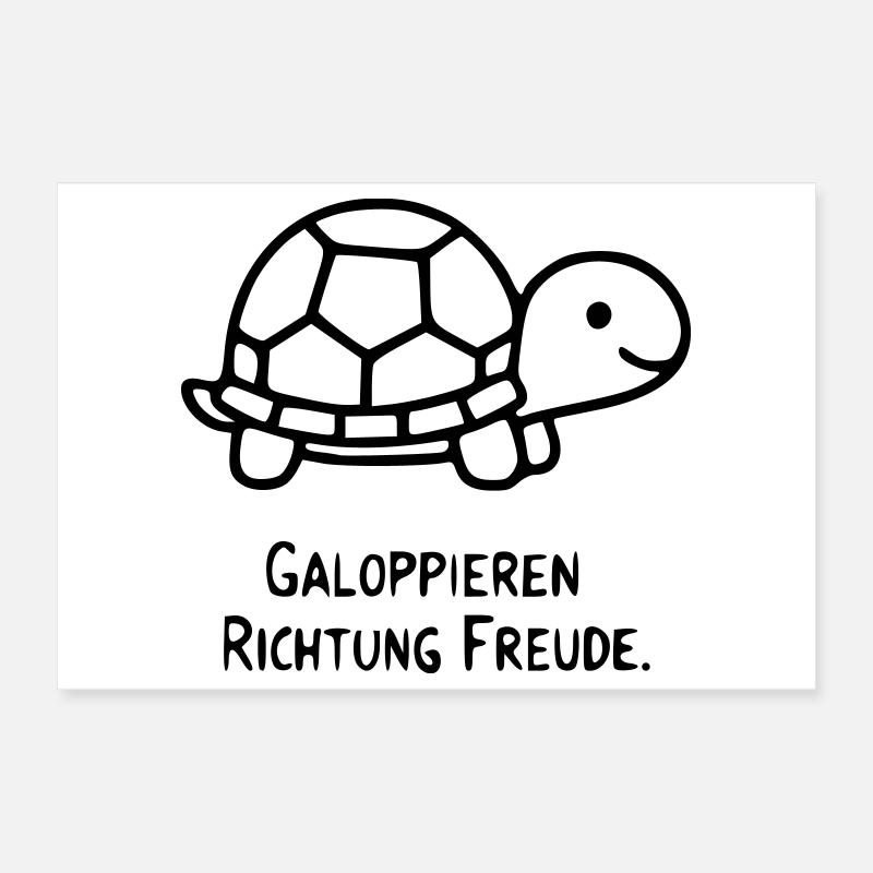 Turtle Saying | Gallop towards joy Poster 12" x 8" (30x20 cm)