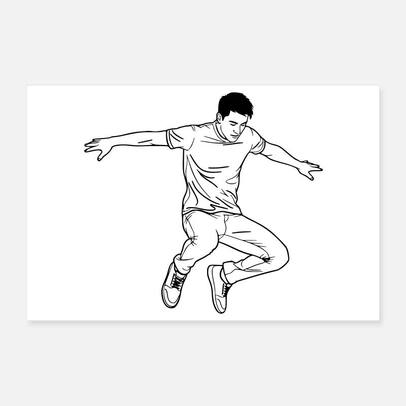 Art de ligne Dancing Man Poster 30 x 20 cm