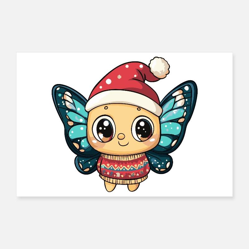 Noël papillon Poster 30 x 20 cm