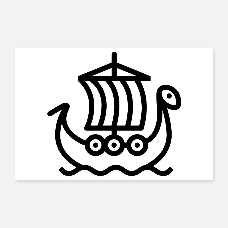 Bateau Viking Poster 30 x 20 cm