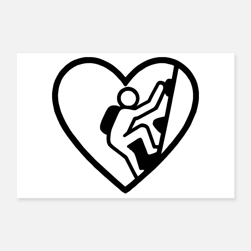 Escalade de cœur – Passion verticale Poster 30 x 20 cm