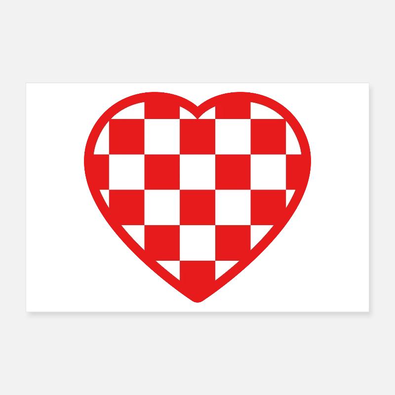Kroatisches Herz Poster 30x20 cm