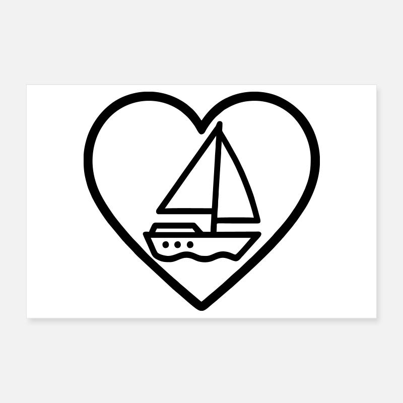 Cuore Vela – Passione Navigazione Poster 30x20 cm