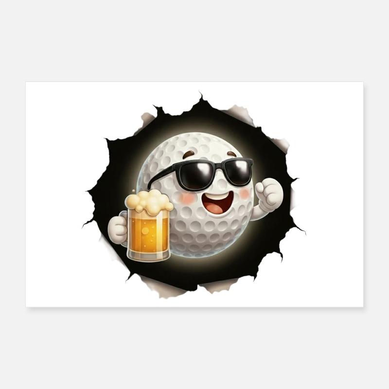 Bière de golf Poster 30 x 20 cm