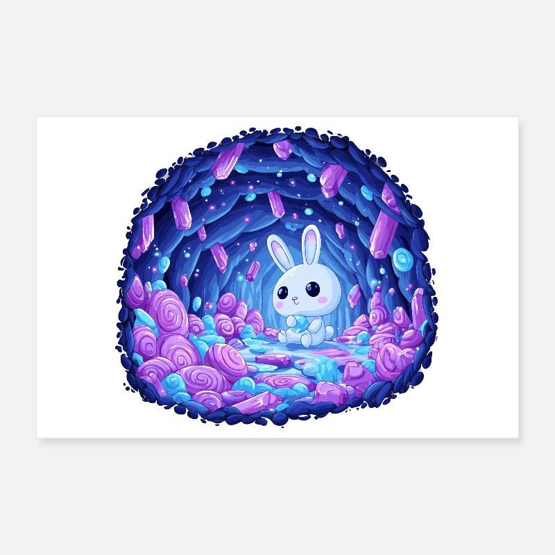 Cave of Lights Bunny Magic Poster 12" x 8" (30x20 cm)