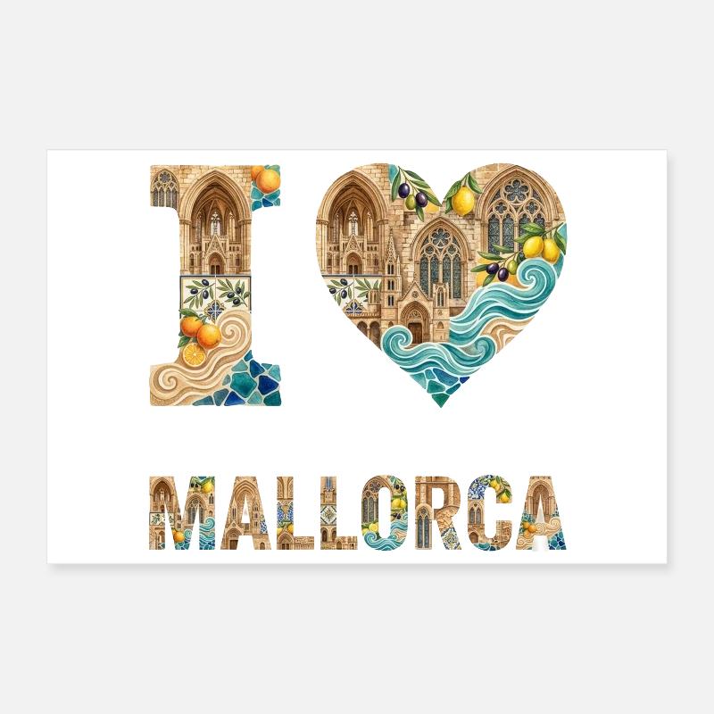 Mallorca – Mediterranean Architecture Poster 12" x 8" (30x20 cm)