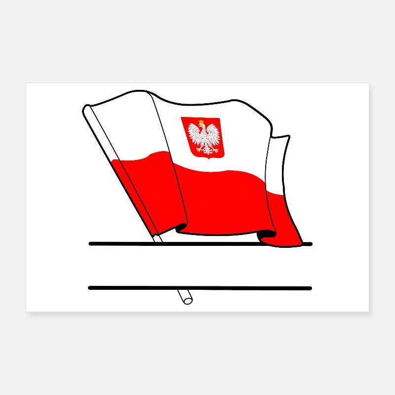 Poland Flag – Name Space Poster 12" x 8" (30x20 cm)