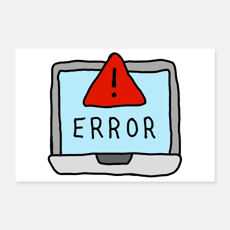 Advarsel om bærbare computerfejl Poster 30x20 cm