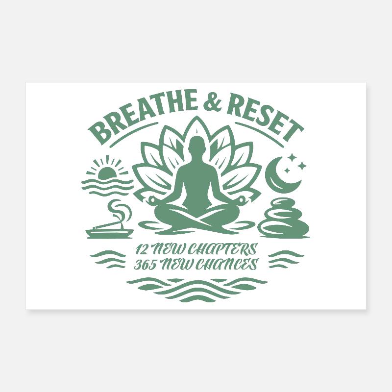 12 new chapters, 365 new chances | good intentions Poster 12" x 8" (30x20 cm)