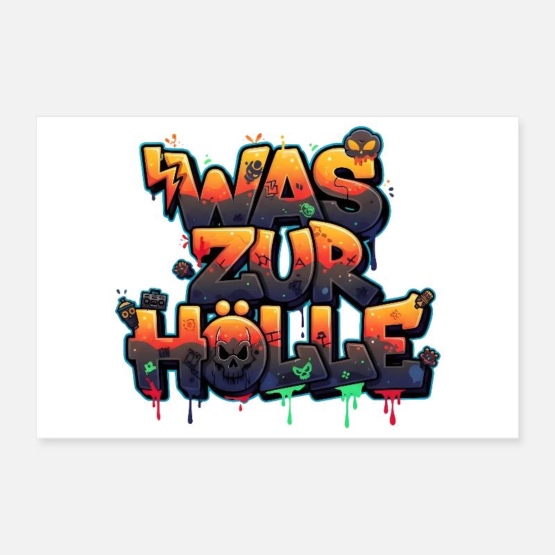 Enfer, Diables & Démons Graffiti urbain de rue Poster 30 x 20 cm