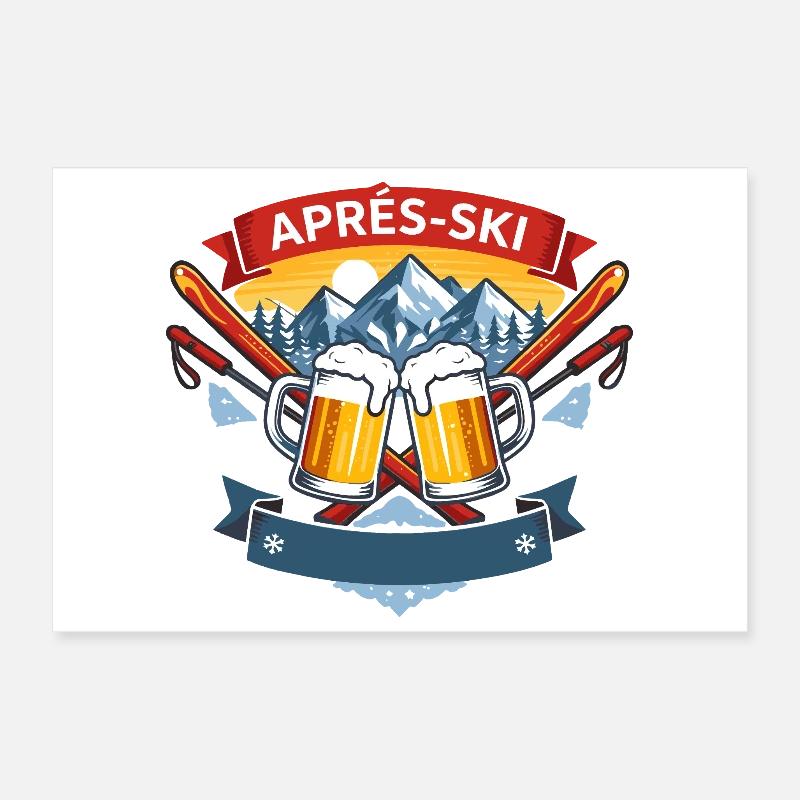 Apres Ski Comic Design Poster 30x20 cm