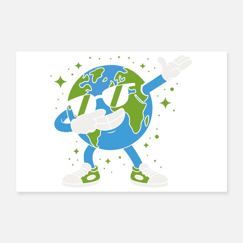 Erdmaskottchen-Kugelrille Poster 30x20 cm