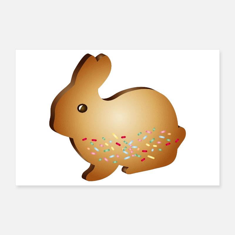 Easter bunny biscuit motif with colourful sugar sprinkles Poster 12" x 8" (30x20 cm)