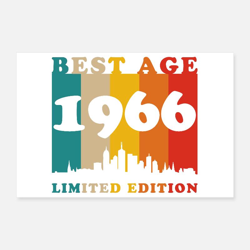 1966 Vintage Retro Geburtstagsgeschenk Poster 30x20 cm
