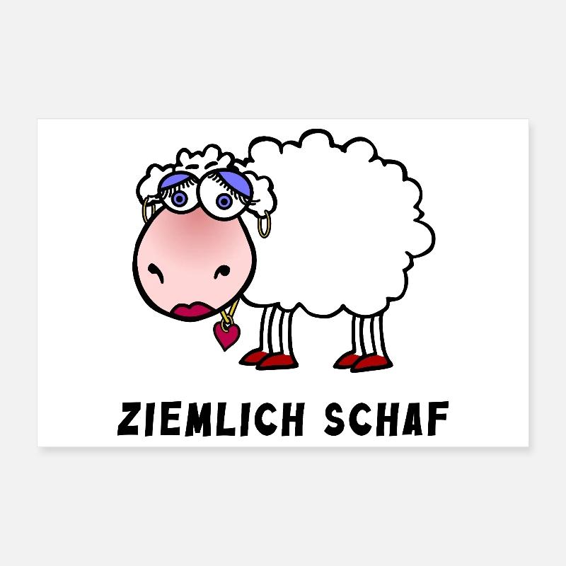 Jeu de mots de dessins animés Pretty Sheep Poster 30 x 20 cm