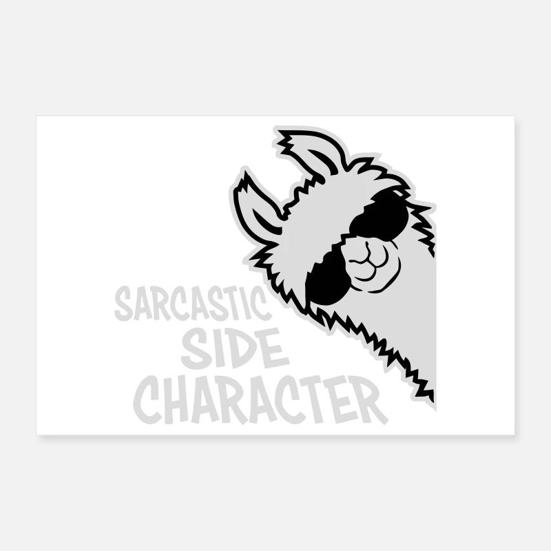 Lama Alpaka Sarcastic Side Character Sarkastisch Poster 30x20 cm