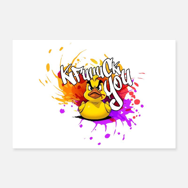 Graffiti Duck: Eine Explosion der Farben Poster 30x20 cm