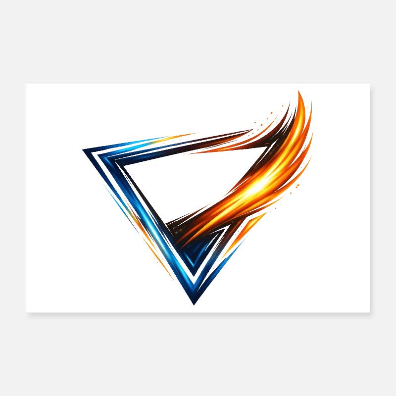 Triangle de design de justaucorps Bleu Orange Style Dynamique Poster 30 x 20 cm