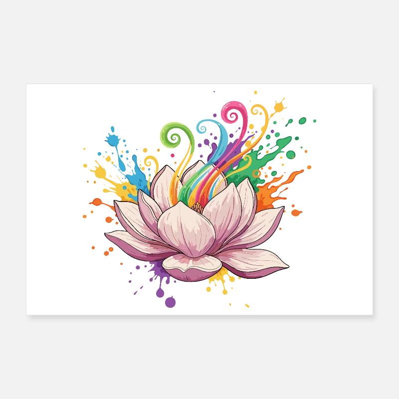 Explosion des couleurs de lotus brillantes Poster 30 x 20 cm