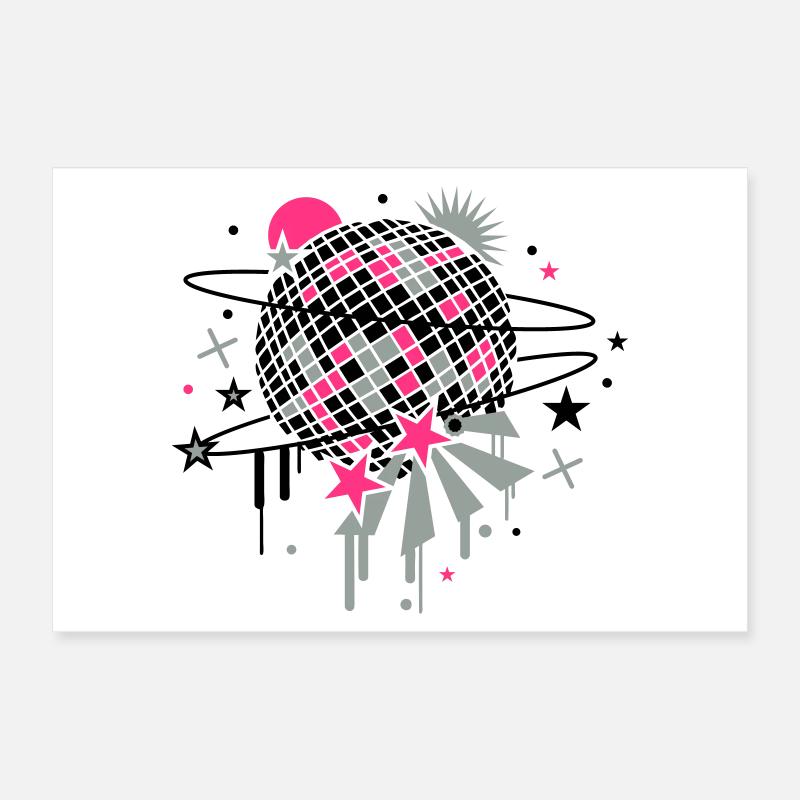 Disco Kugel Poster 30x20 cm