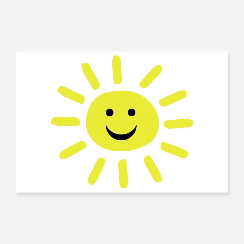 Smiley Summer Sun Poster 30 x 20 cm