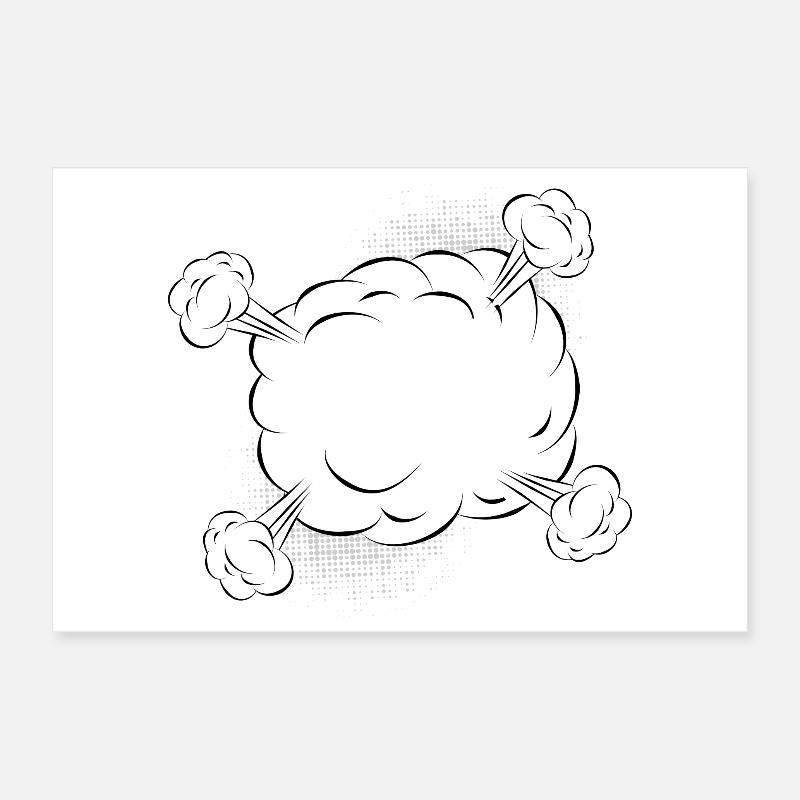 Empty comic fight cloud for your own texts & motifs Poster 12" x 8" (30x20 cm)