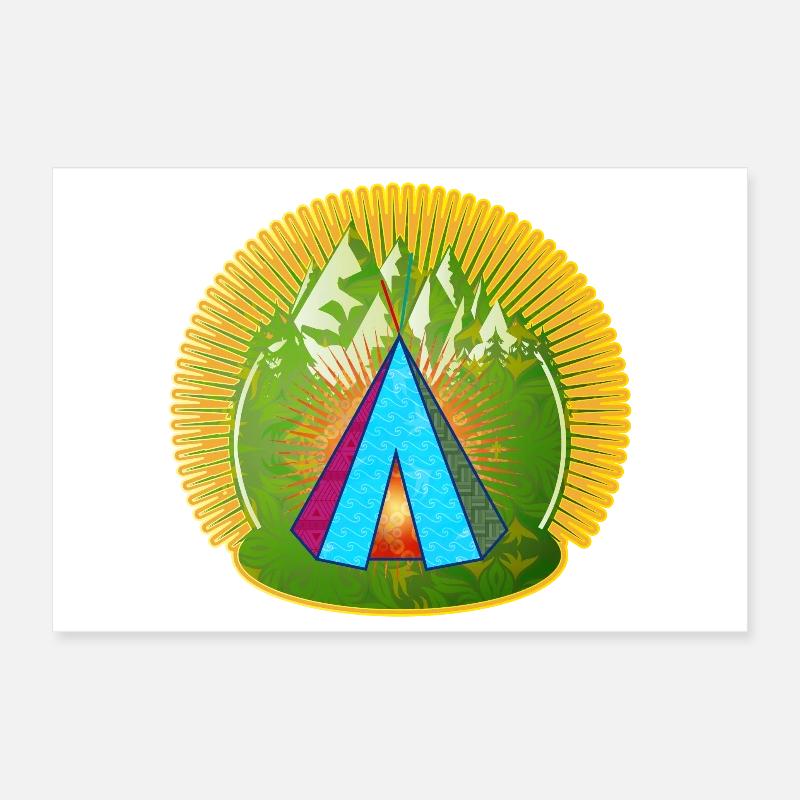 Tipi de tente indienne hétéroclite dans la forêt Poster 30 x 20 cm