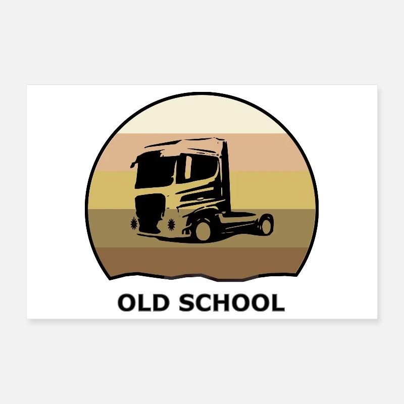 Chauffeur de camion de la vieille école Poster 30 x 20 cm