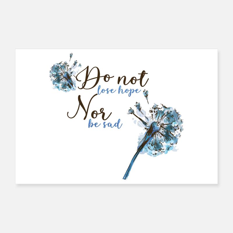 Motifs avec lilas et slogan positif Poster 30 x 20 cm