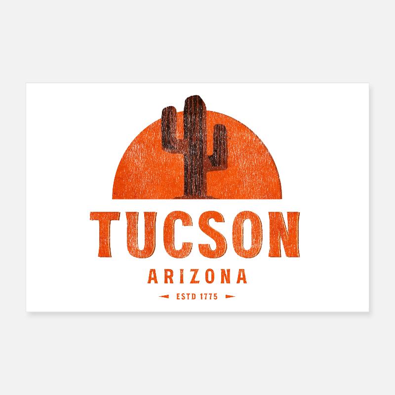 Tucson Sunset Cactus Poster 30 x 20 cm