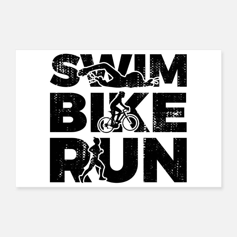 Natation Cyclisme Course à pied Poster 30 x 20 cm