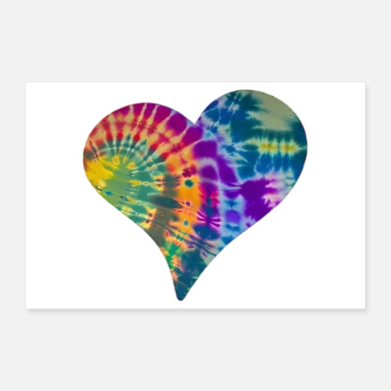 Tie Dye Herz Poster 30x20 cm