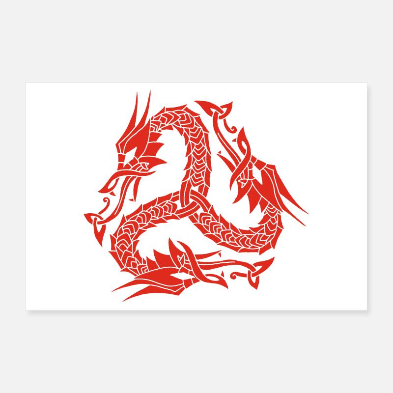 Celtic Red Hydra Poster 12" x 8" (30x20 cm)