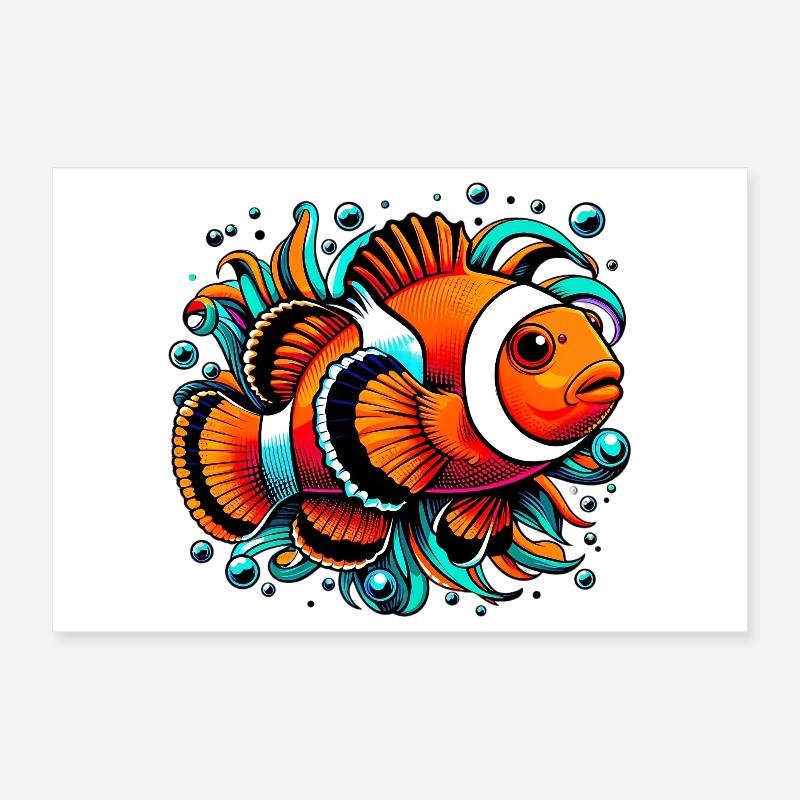 Poisson-clown Poster 30 x 20 cm
